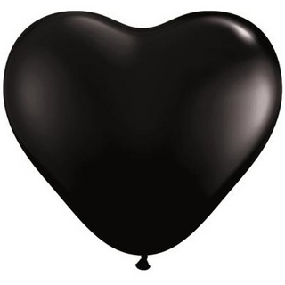 Ballon Herz Lang Schwarz